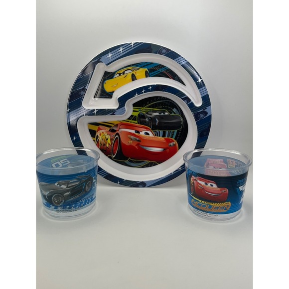 Disney Other - Disney Pixar CARS Melamine Dish and Cups Mixed Lot Cars 3 Lightning McQueen